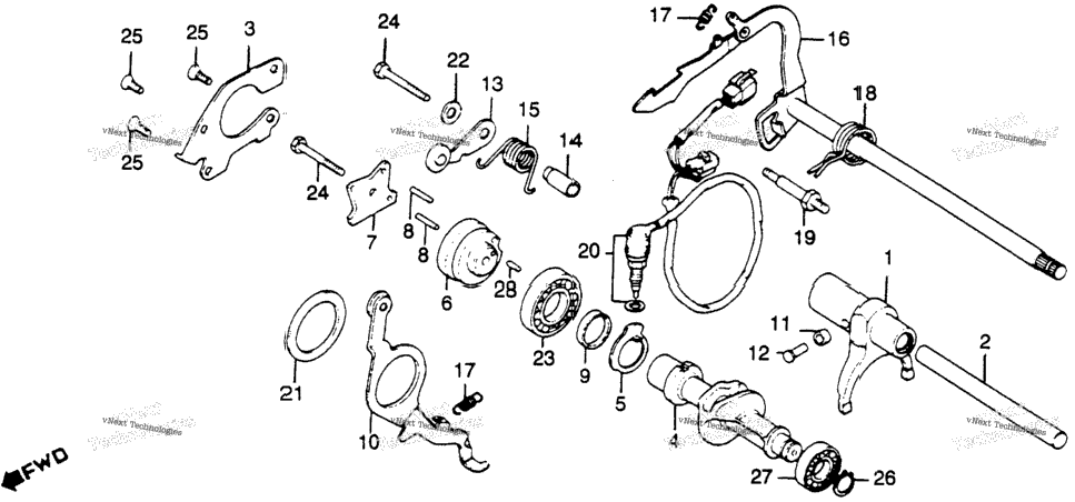 Cm450a Gearshift Drum + Gearshift Arm