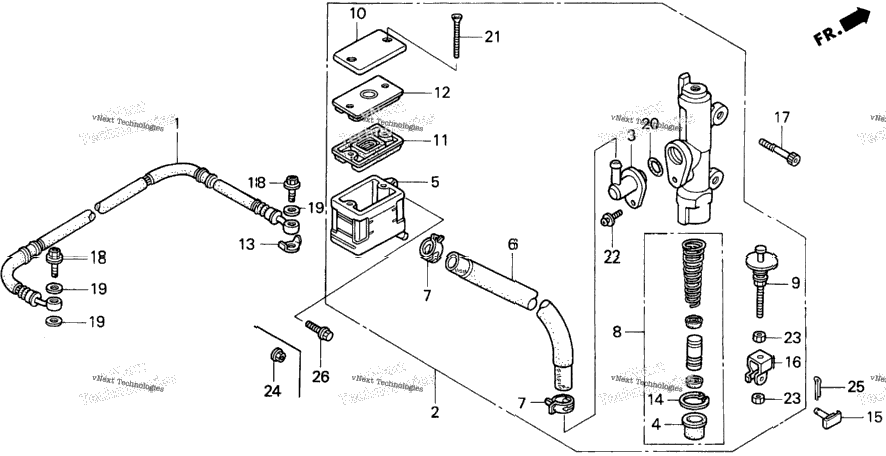 Rr. Brake Master Cyl. 90-93