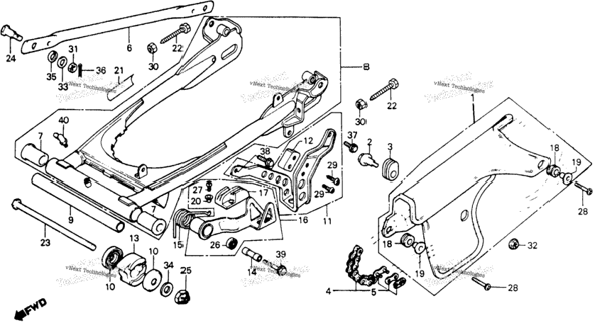 Swingarm + Chain Guard