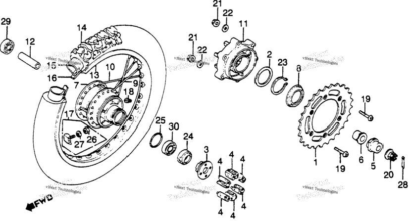 Xl500s Rear Wheel 79-81