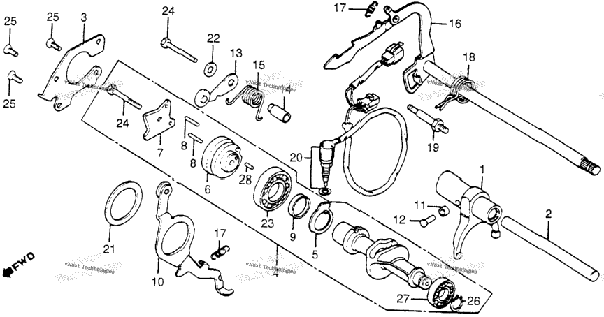 Cm400a Gearshift Drum + Gearshift Arm