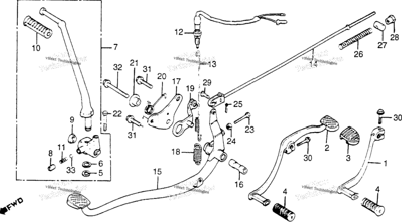 Cm400a Pedals - Change & Brake + Kick Starter Arm