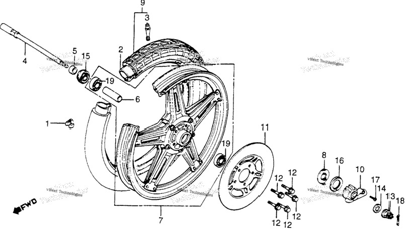 Cm400a/Tfront Wheel 79-81