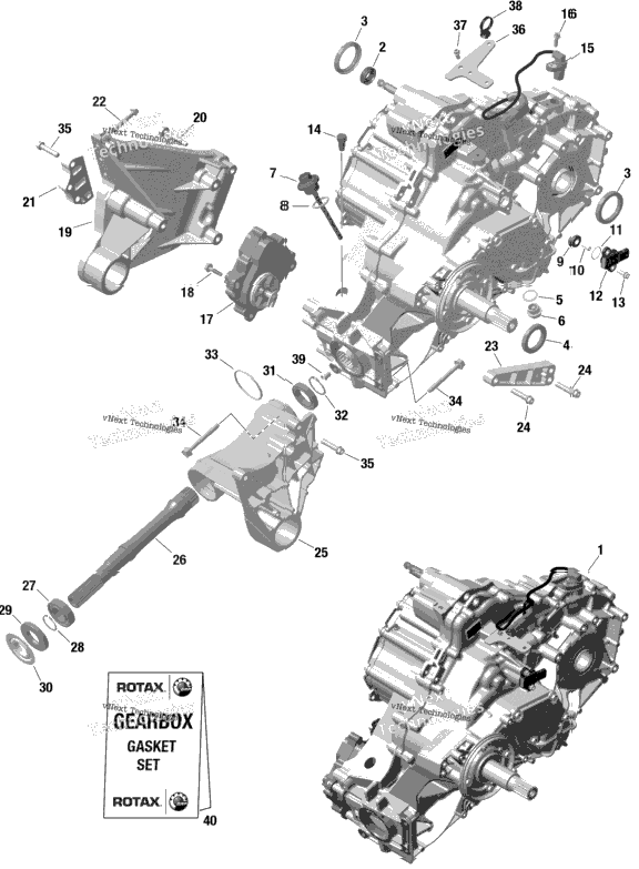 Rotax - Gear Box And Components - 509