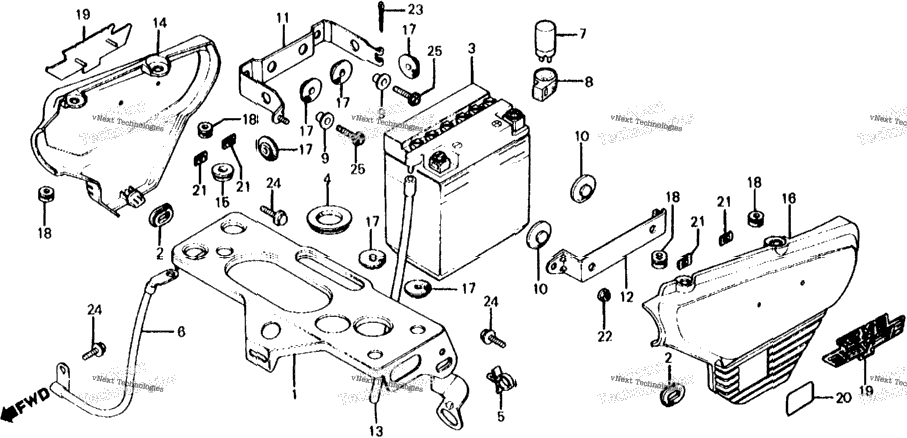 Cx500d Side Cover + Battery