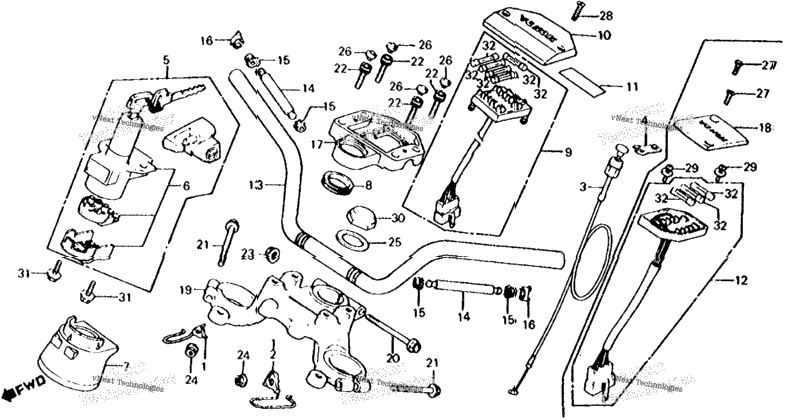 Handlebar + Top Bridge + Key Set