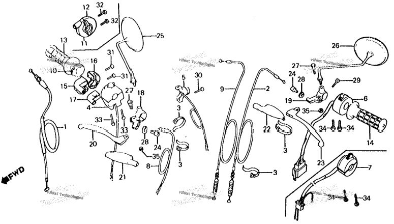Control Levers + Switch + Cable