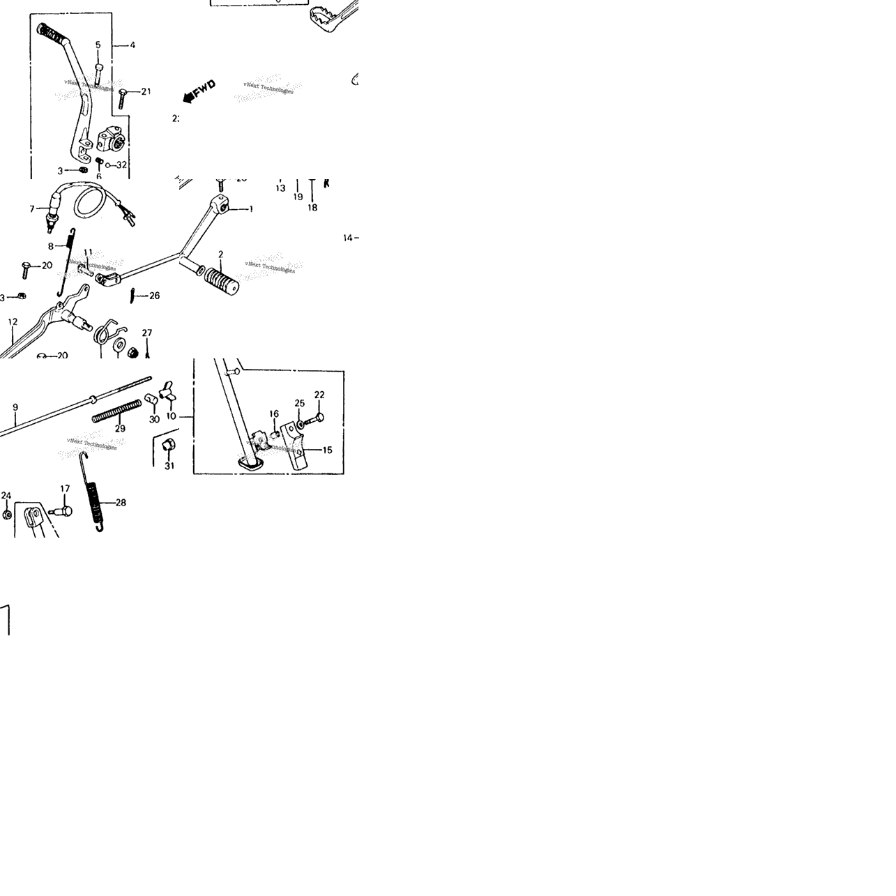 Shift Pedal + Kick Starter Arm