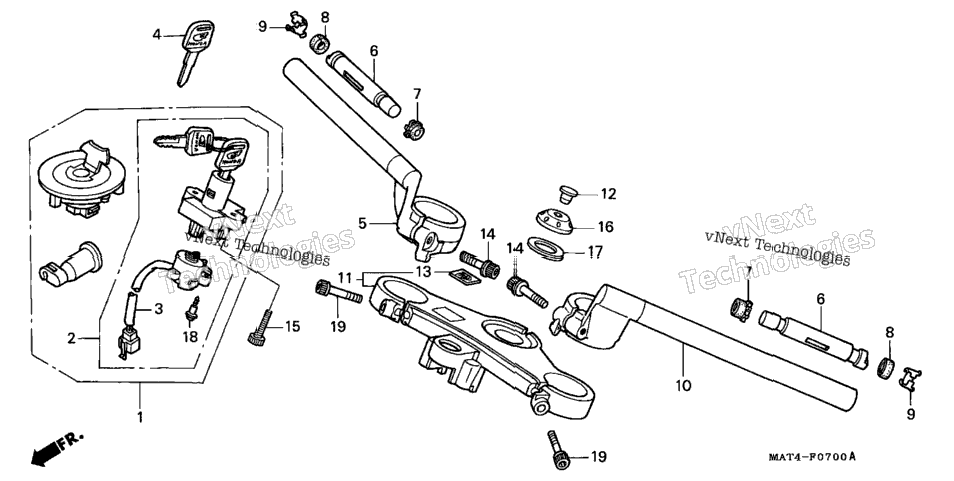 Handlebar + Top Bridge 97-98