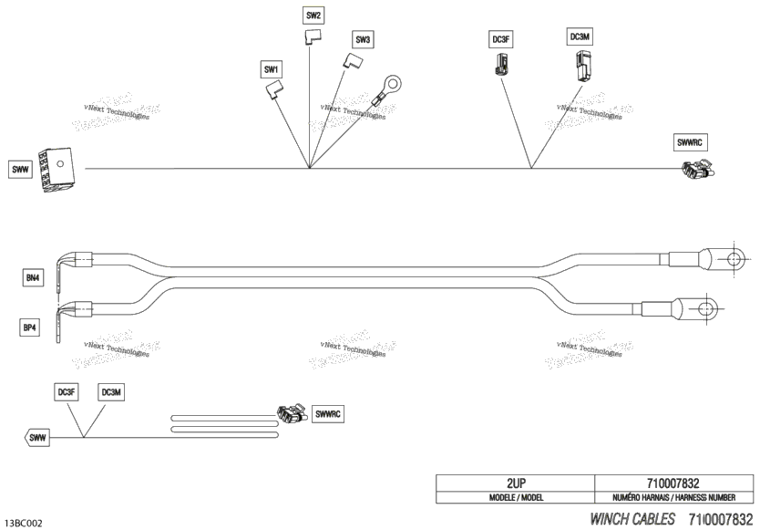 Electric - Winch Wiring Harness - 710007832