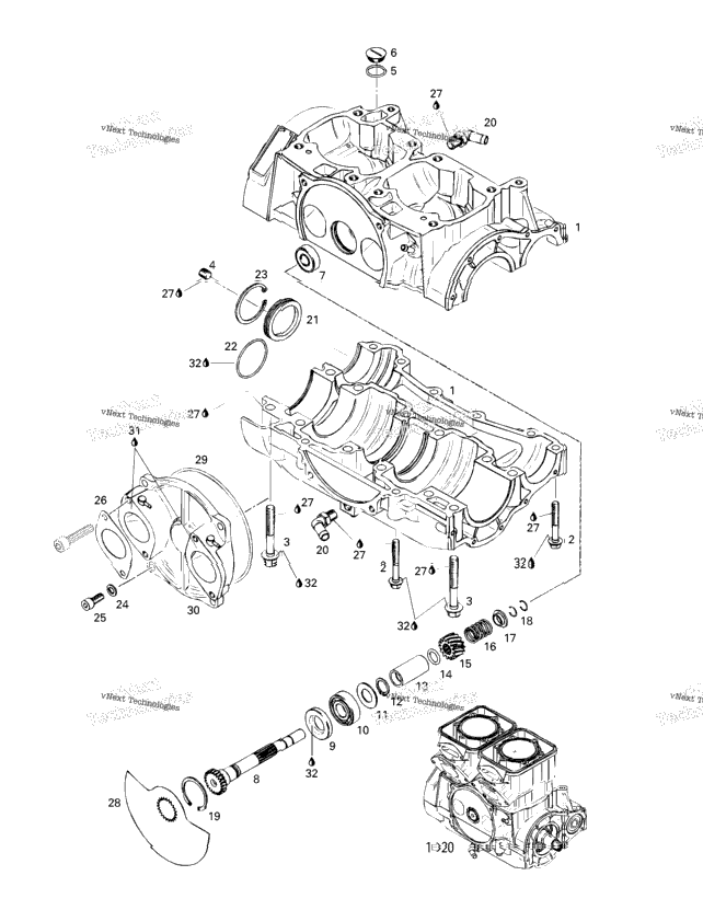 Crankcase, Rotary Valve