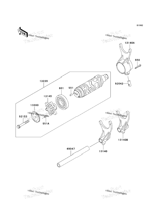 Gear Change Drum/Shift Fork(S)