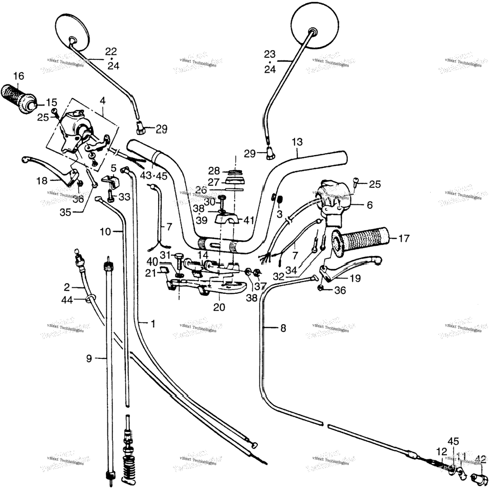 Handlebar + Cables + Switches