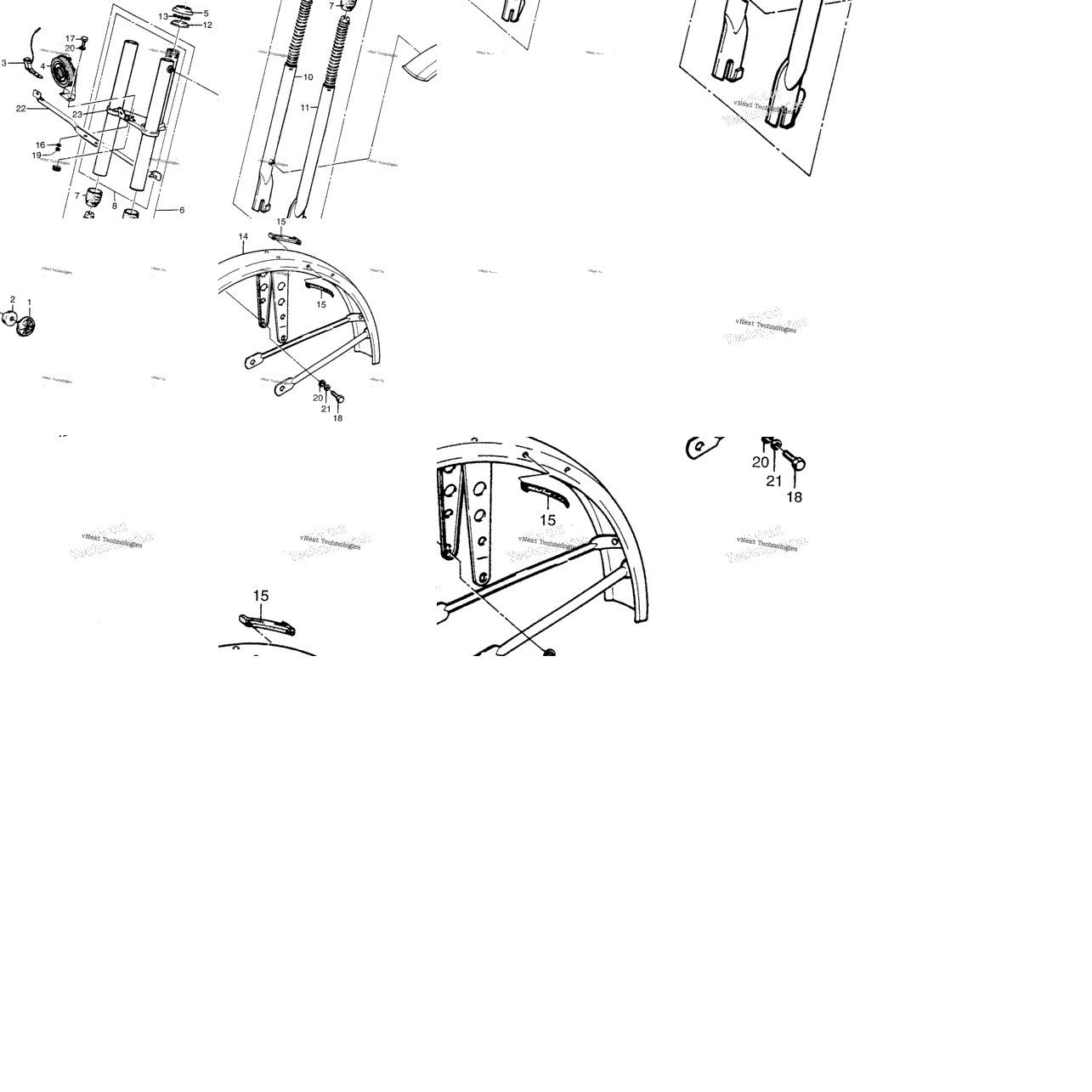 Front Fork + Front Fender + Horn