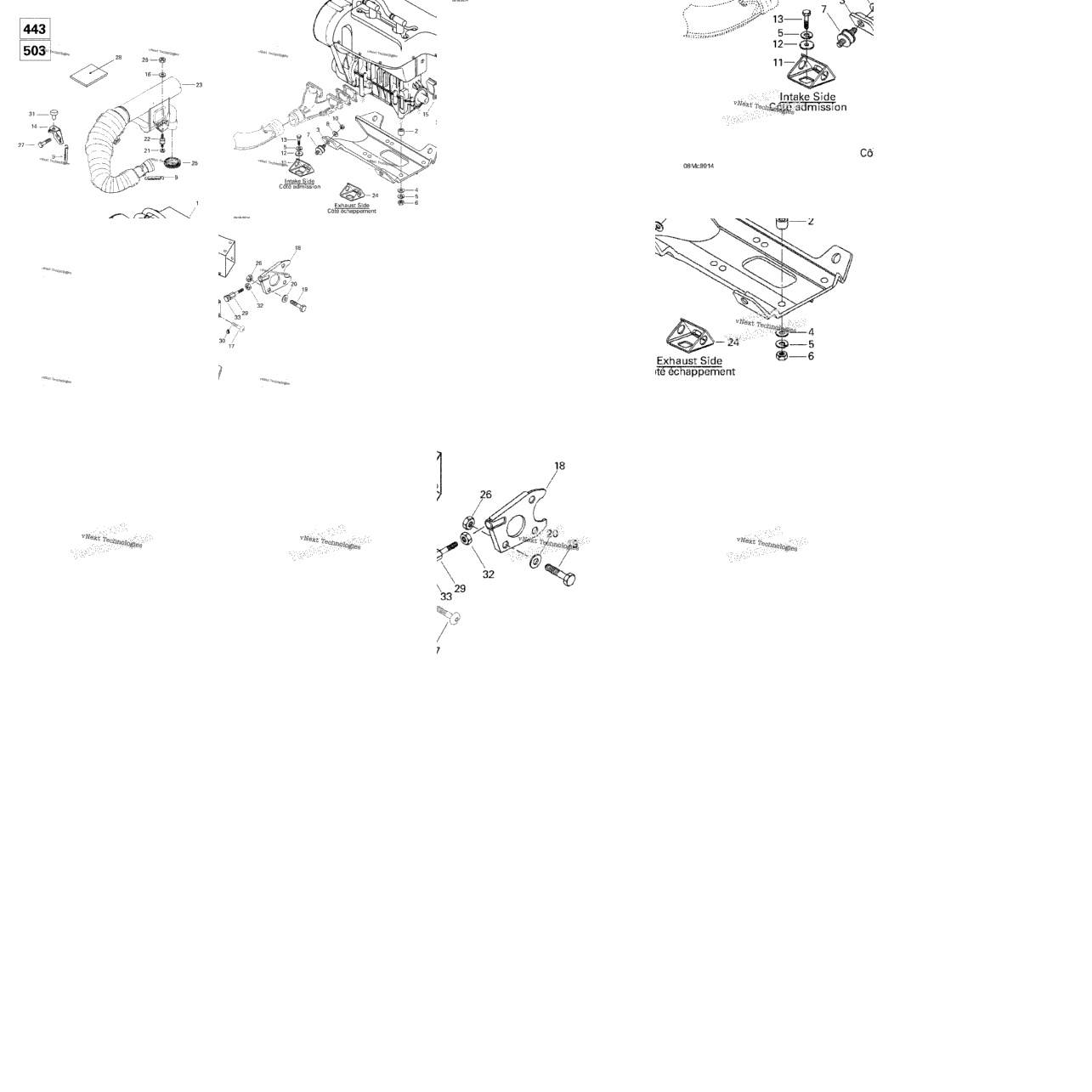 Engine Support And Muffler (443, 503)