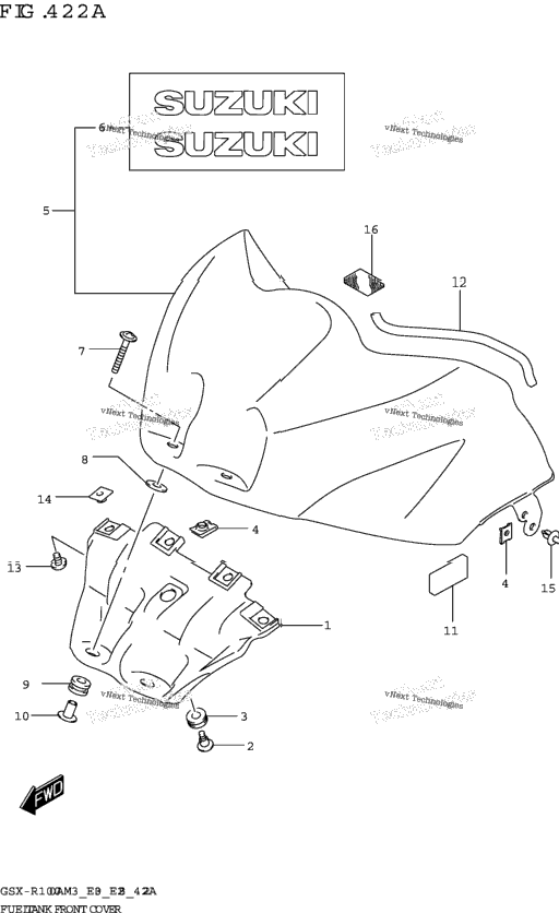 Fuel Tank Front Cover (Gsx-R1000a,Gsx-R1000ra:E03,E28)