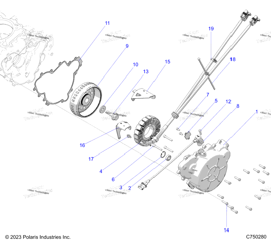 Engine, Stator And Flywheel