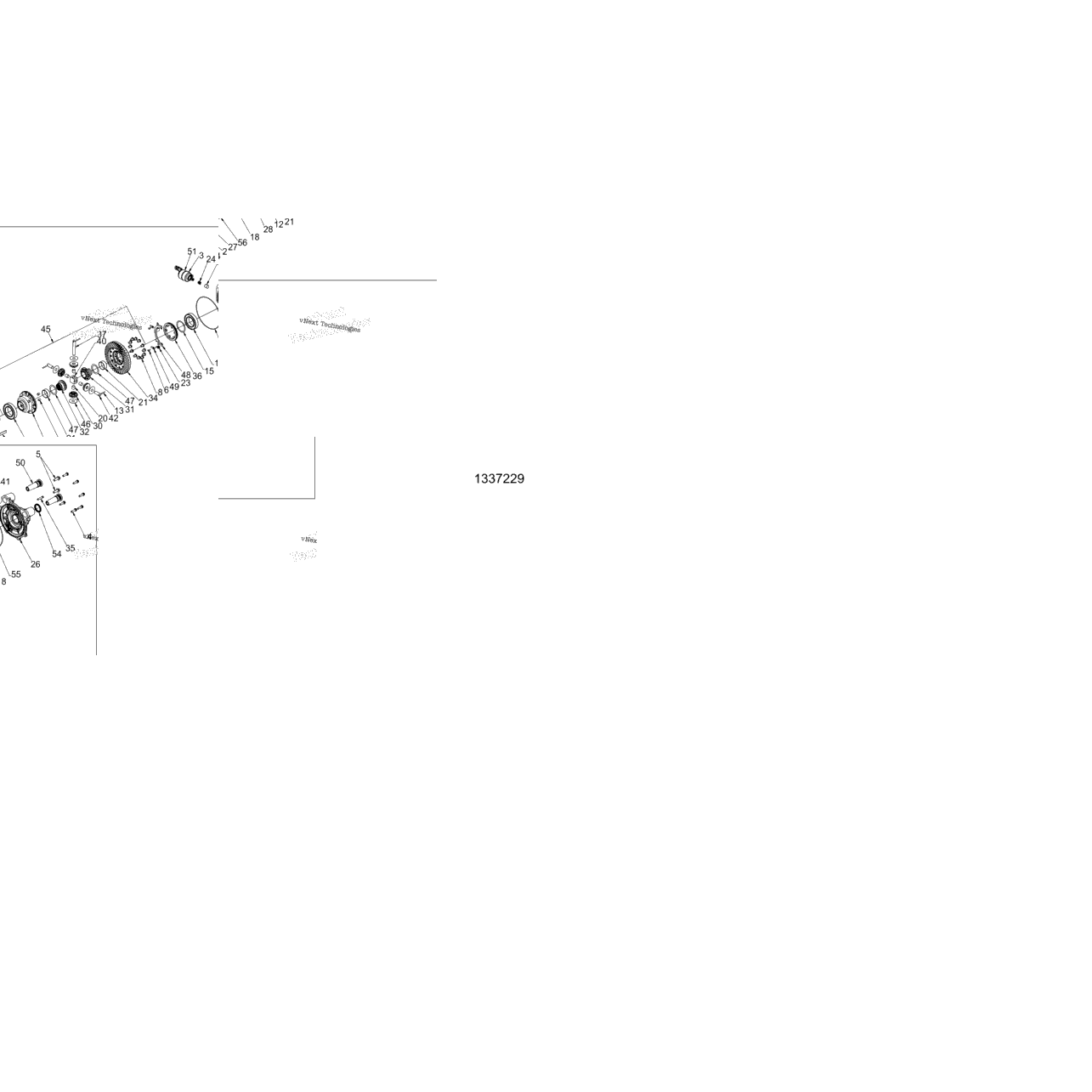 Drive Train, Gearcase, Front, Internals