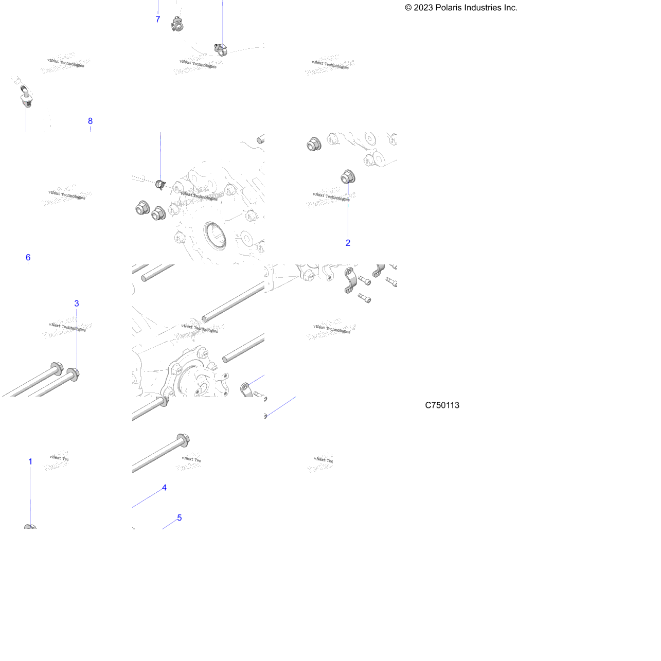Drive Train, Gearcase, Rear, Mounting