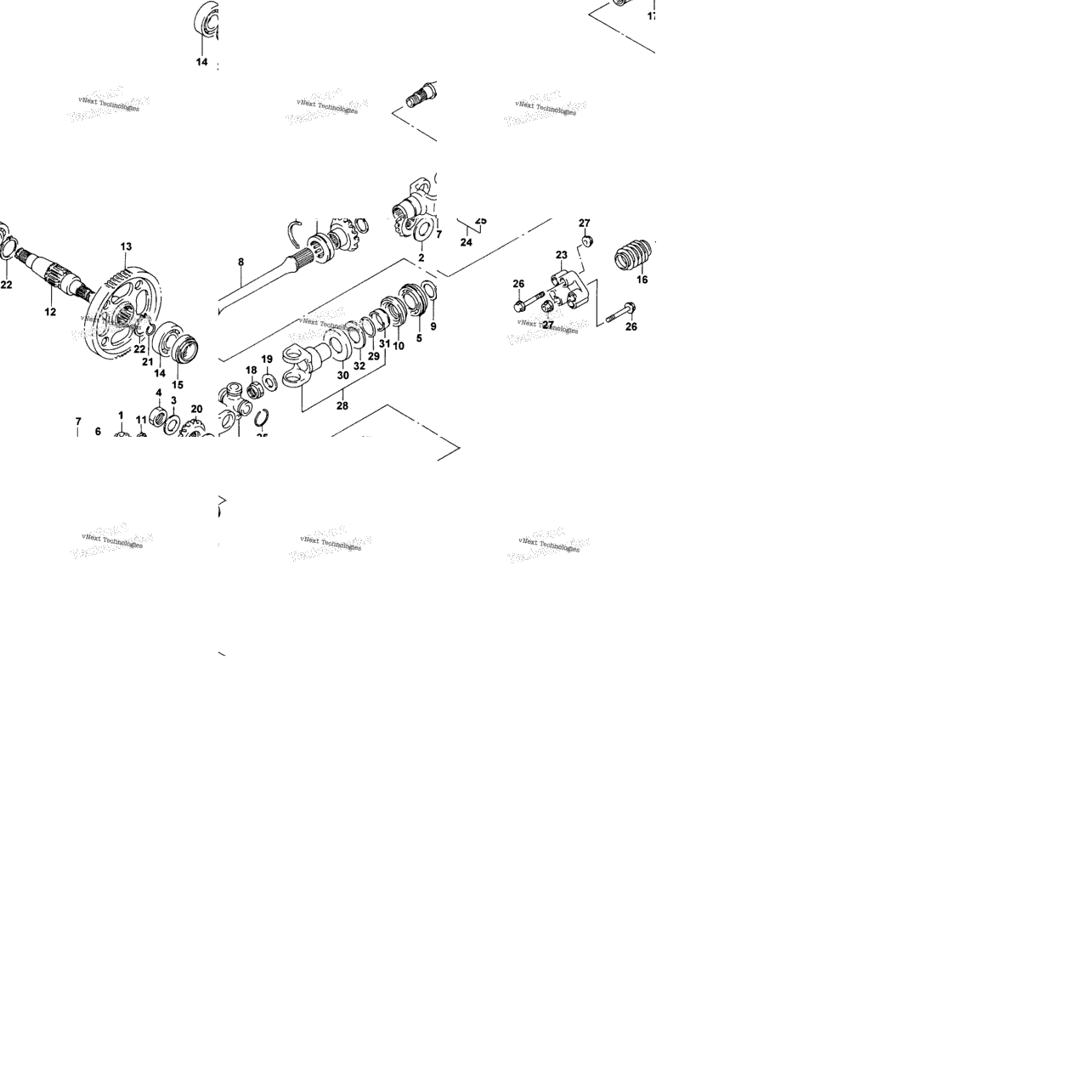 Secondary Gear/Propeller Shaft Assembly