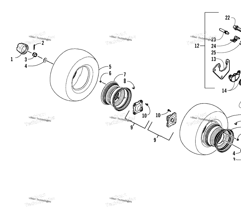 Rear Wheel And Brake Assemblies