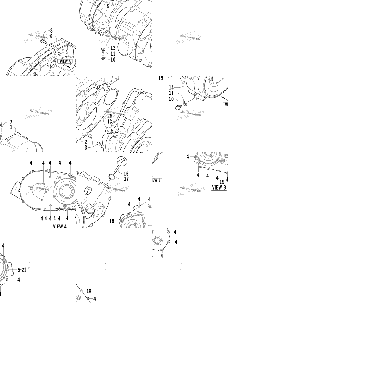 Clutch/V-Belt/Magneto Cover Assembly