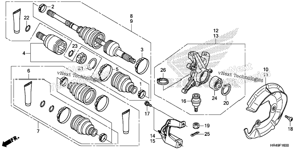 Front Knuckle@Front Drive Shaft