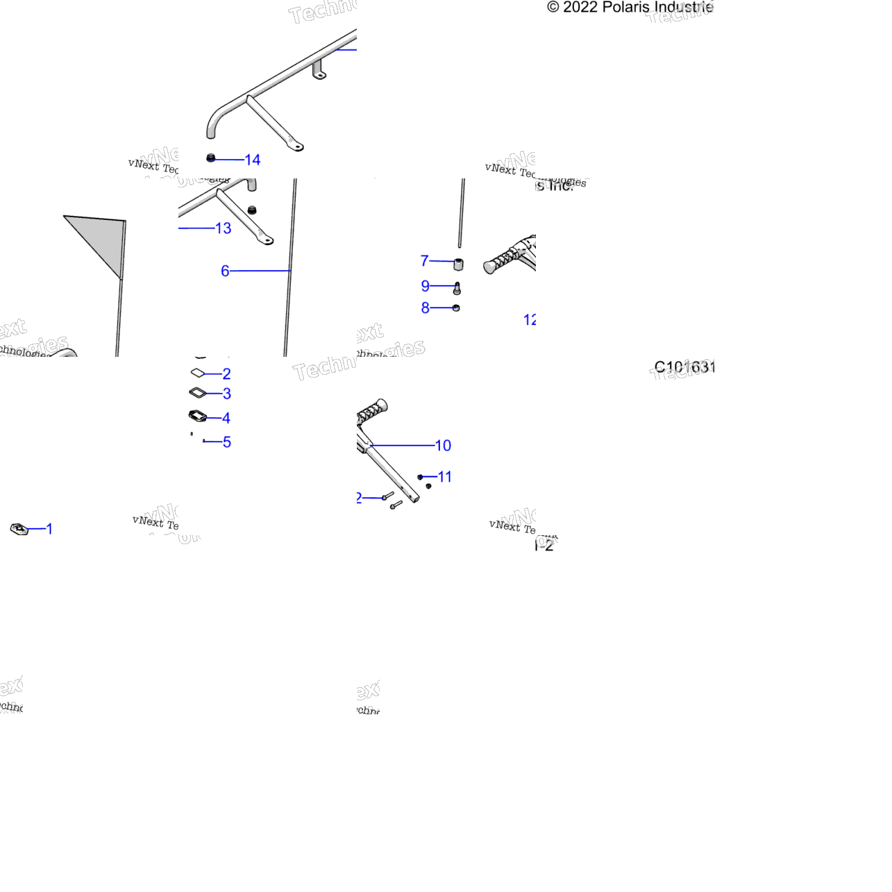 Body, Bumper, Rear, Flag, Beacon, And Pass Handle