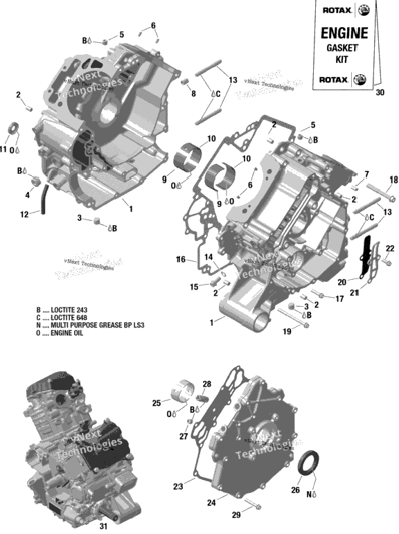 Rotax - Crankcase - 215 - 339