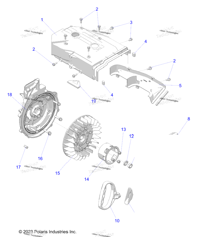 Engine, Blower Housing & Recoil Starter