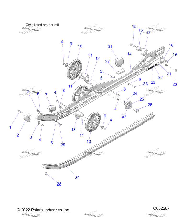 Suspension, Rail Beam Lh/Rh