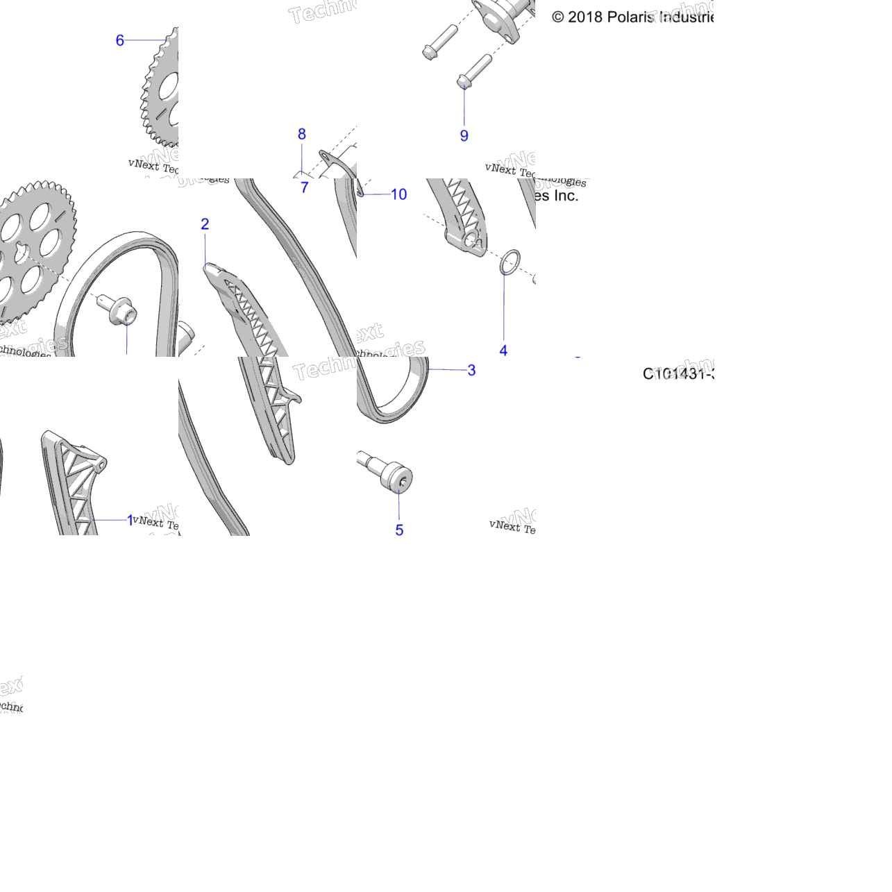 Engine, Cam Chain And Tensioner