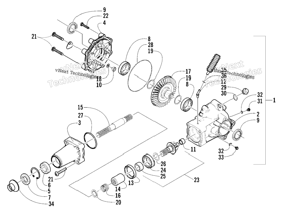 Rear Drive Gearcase Assembly