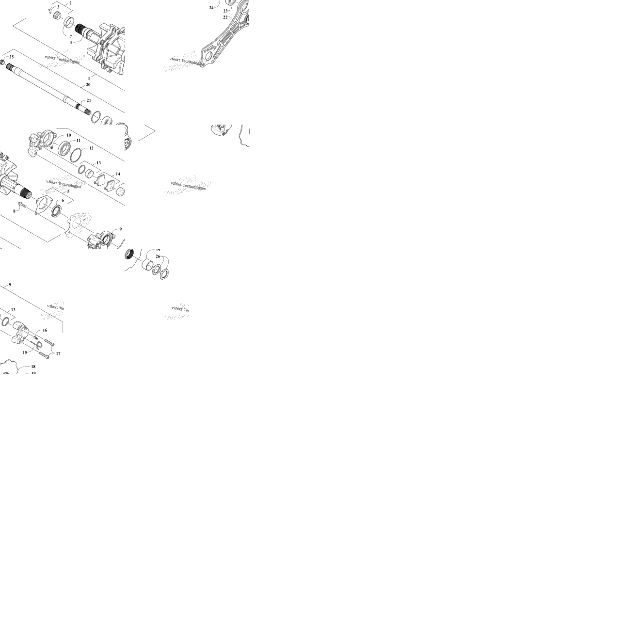 Drive Train Shafts And Brake Assemblies