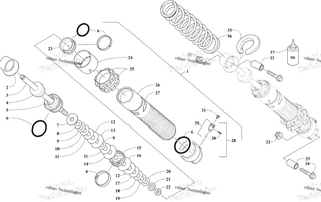Front Suspension Shock Absorber Assembly
