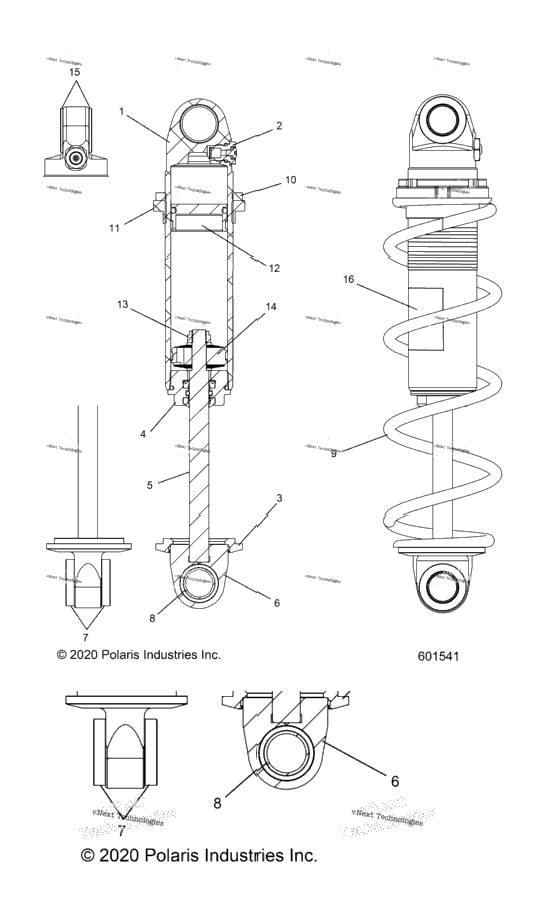 Suspension, Shock, Front Track, Monotube 7045530
