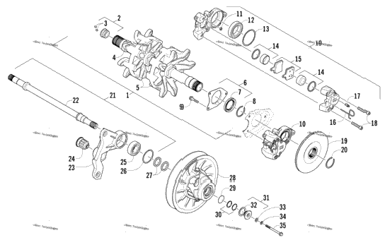 Drive Train Shafts And Brake Assemblies