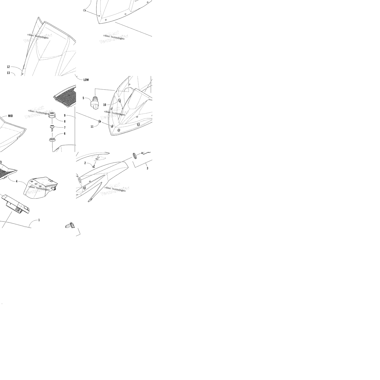 Windshield And Instruments Assemblies