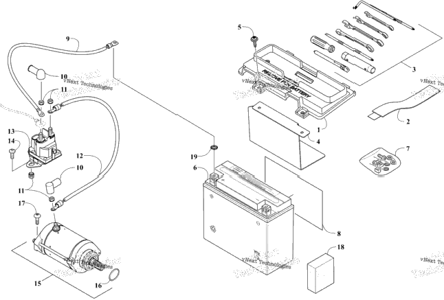 Battery And Starter Assembly