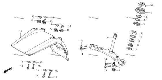 Front Fender + Steering Stem