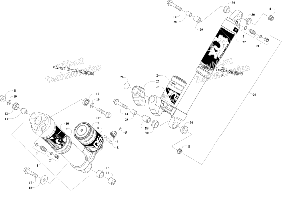 Rear Suspension Shock Absorbers