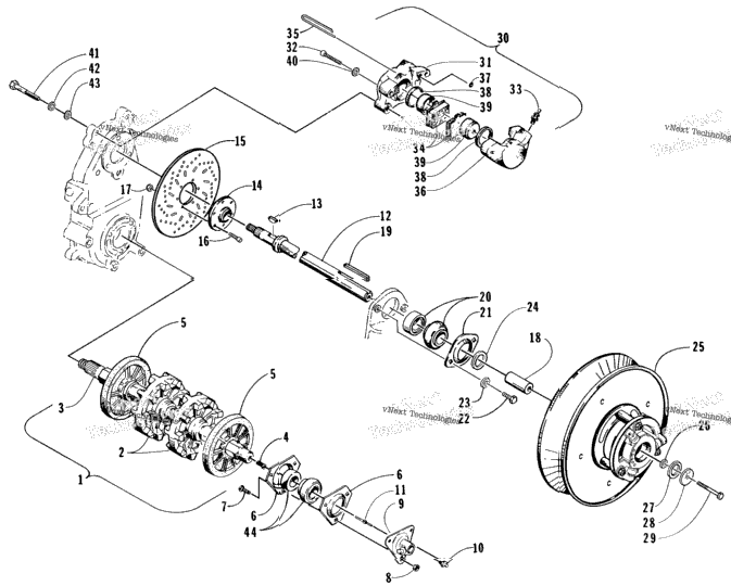 Drive Train Shafts And Brake Assemblies