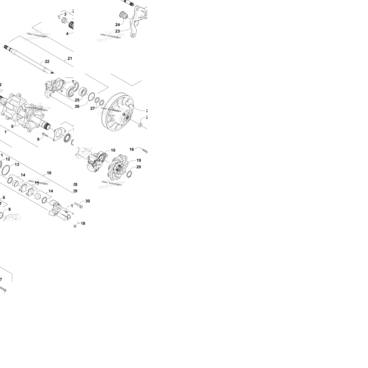 Drive Train Shafts And Brake Assemblies