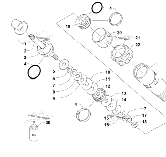 Rear Suspension Front Arm Shock Absorber