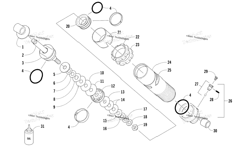 Rear Suspension Front Arm Shock Absorber