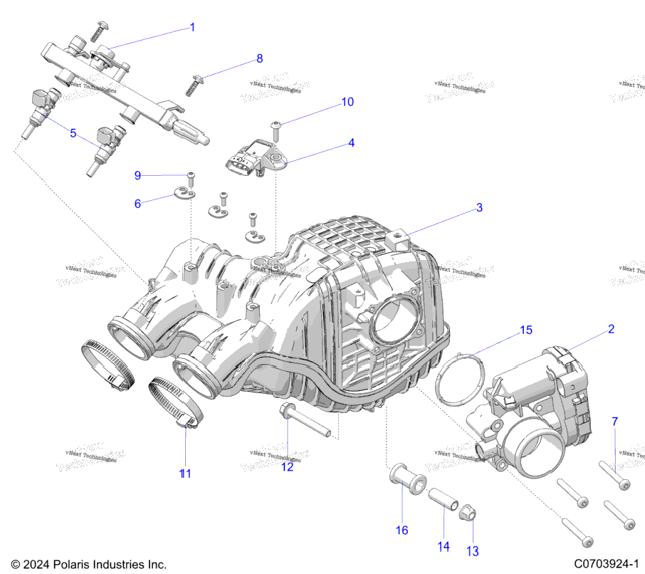 Engine, Air Intake Manifold, Throttle Body, Fuel Rail