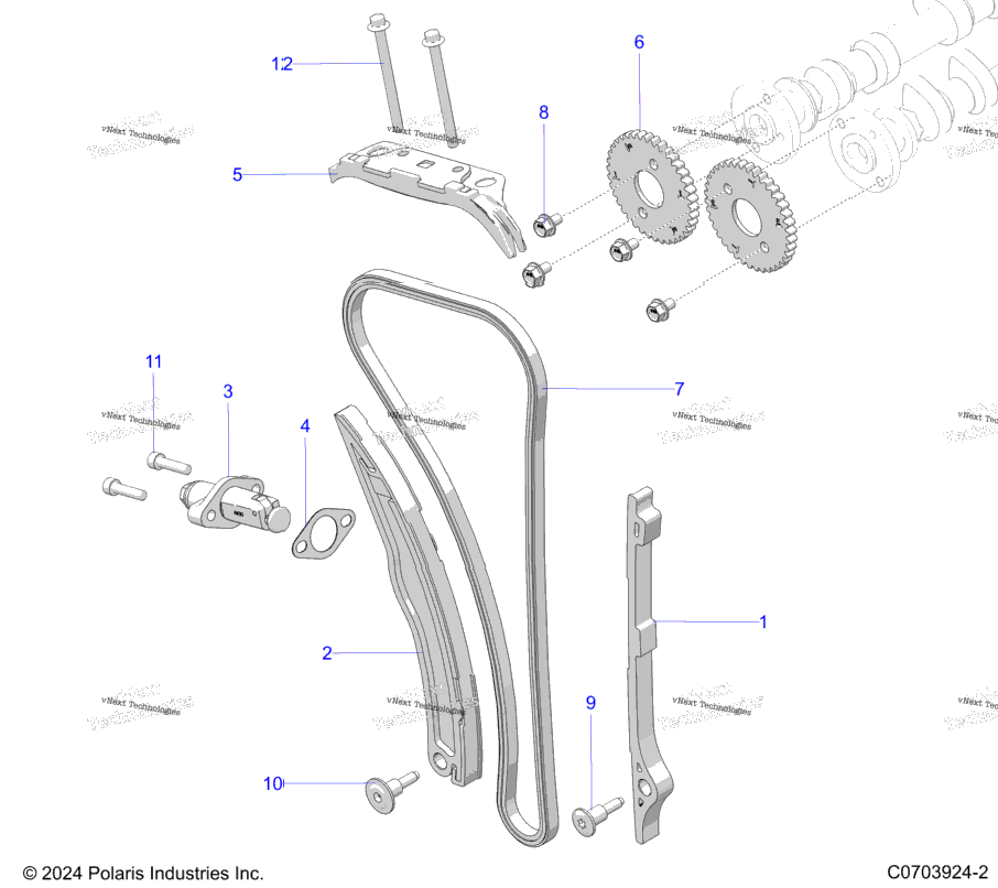 Engine, Cam Chain And Tensioner