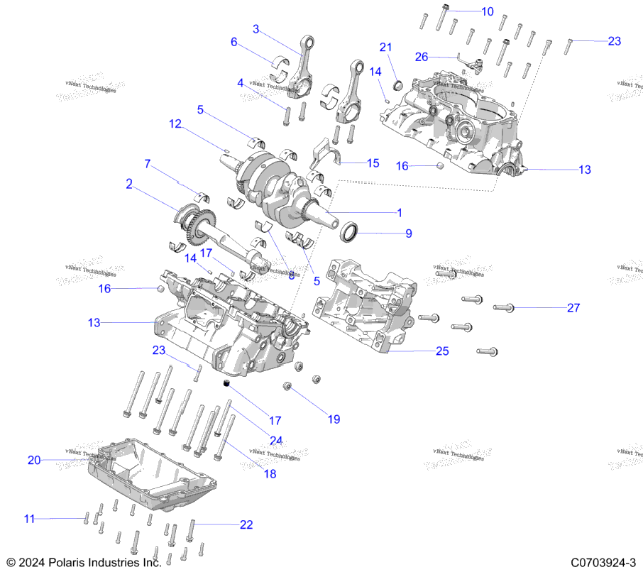 Engine, Crankcase And Crankshaft