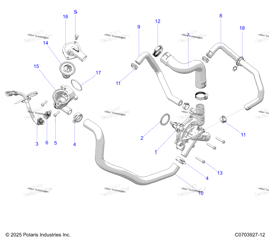 Engine, Waterpump And Bypass