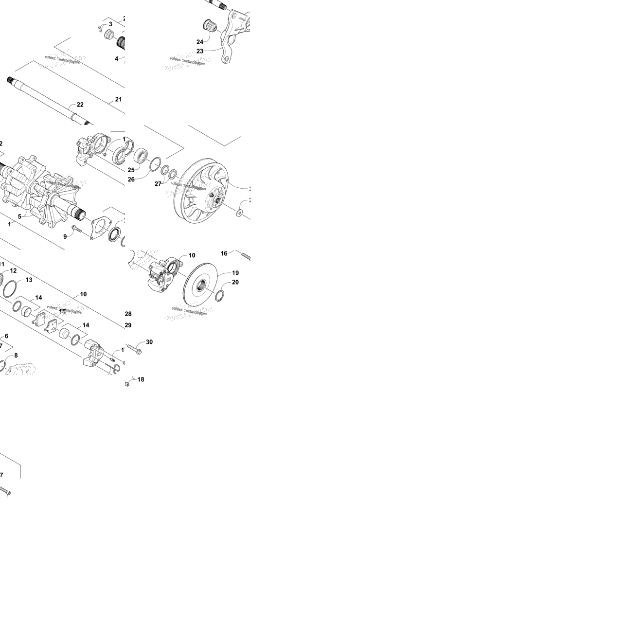 Drive Train Shafts And Brake Assemblies